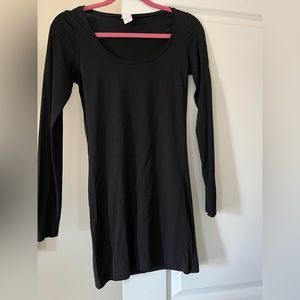 Black Long Sleeve Mini Dress